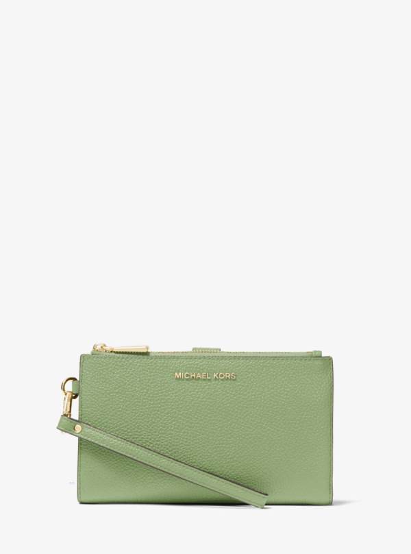 Damske Penazenky Michael Kors Adele Pebbled Leather Smartphone Svetlo Olivovo Zelená - Doplnky Michael Kors Outlet | IDJCU-9231